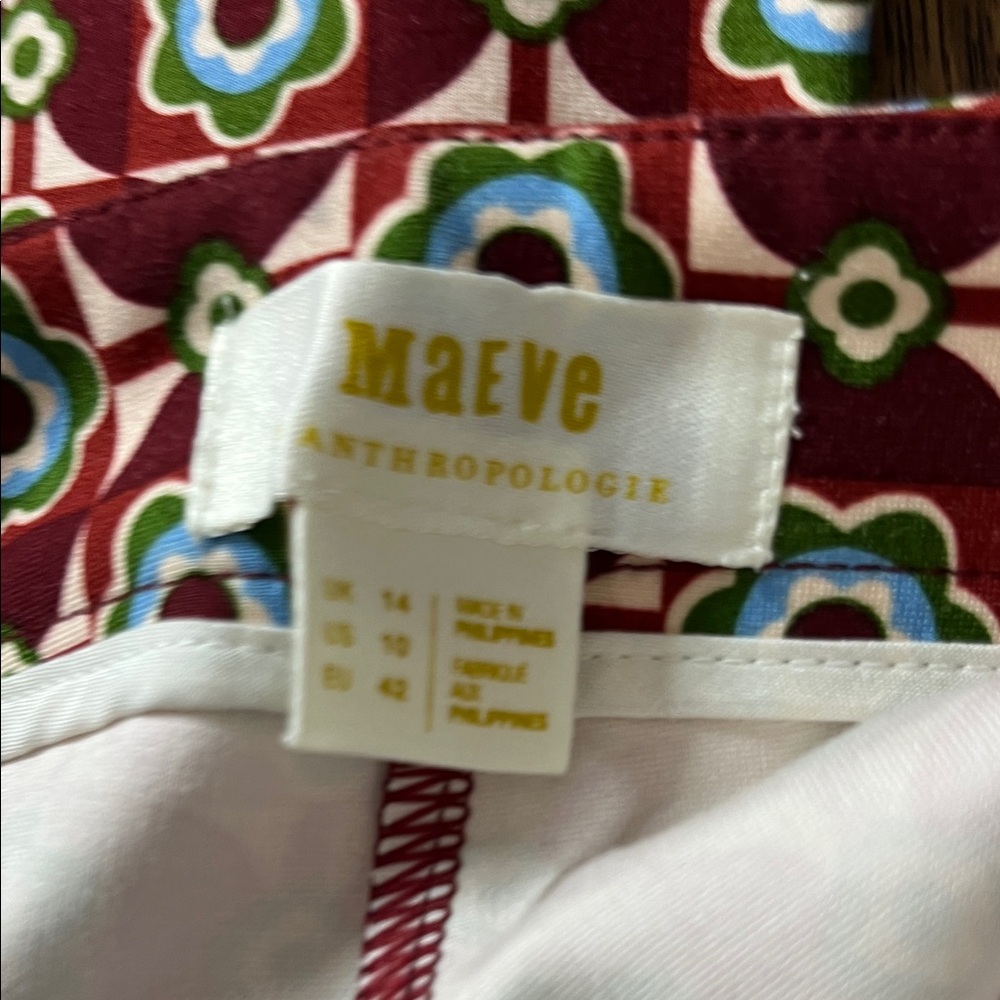 Maeve Anthropologie Patterned Garment
